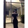 Muse Fan Temperament Waist Temperament One-word Shoulder Dress Chic Hip Skirt Women's Summer