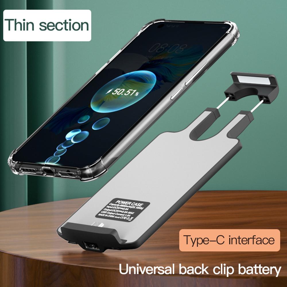 

X8L 10000mAh Phone Battery Charger Case Type-C Retractable External Power Bank for Phone Length within 157-172mm Black