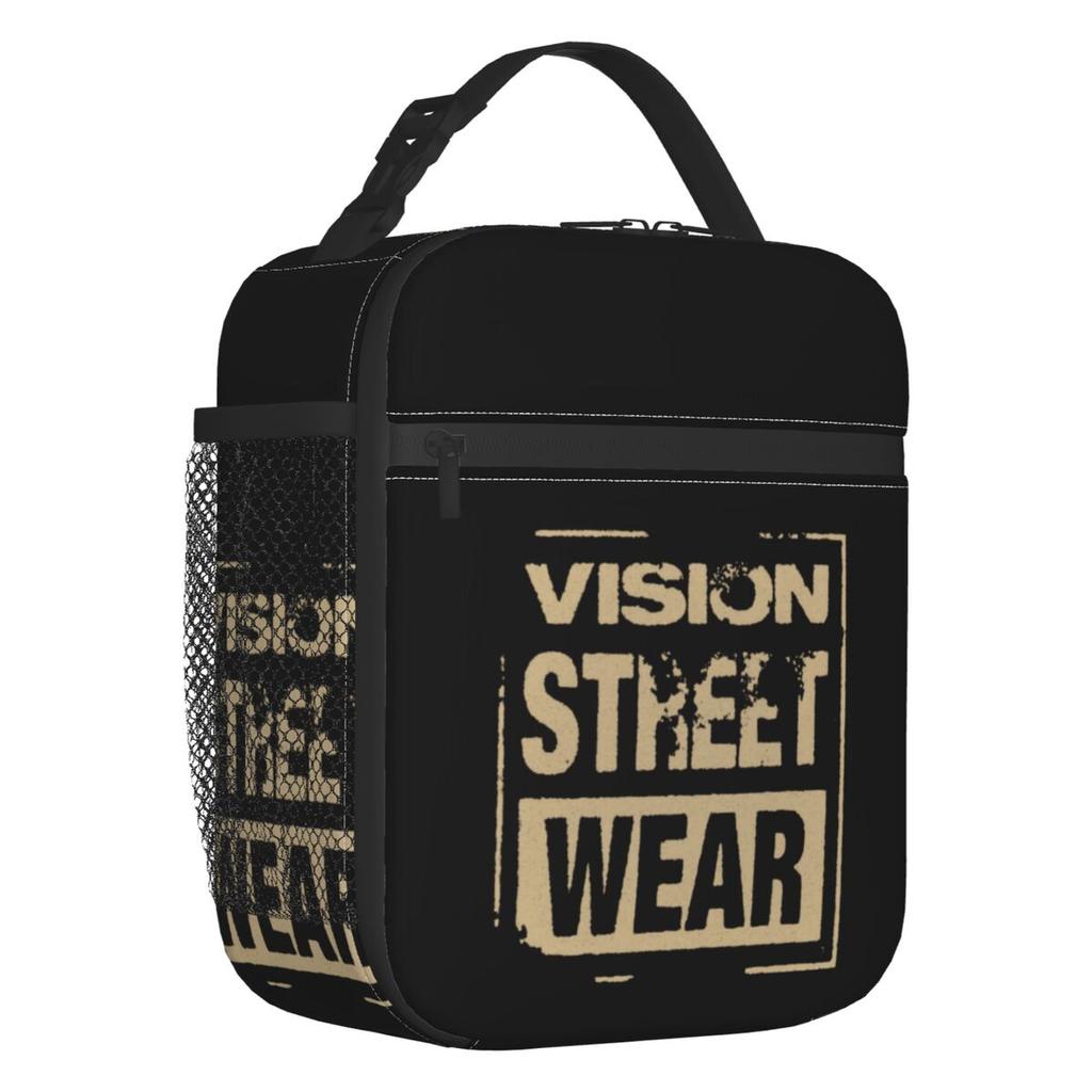 Custom Vision Street Wear Skateboarding Disstresed 1980s Original Aesthetic Tribute 1 Insulated Lunch Bags Cooler Bento Box W