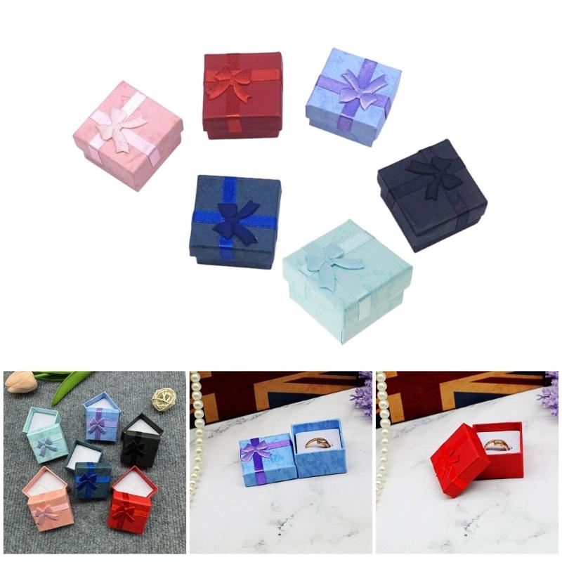 Pack of 30 Jewelry Gift Storage Boxes Small Cardboard Box with Lid and Bowknot for Rings Pendants Necklaces Earrings