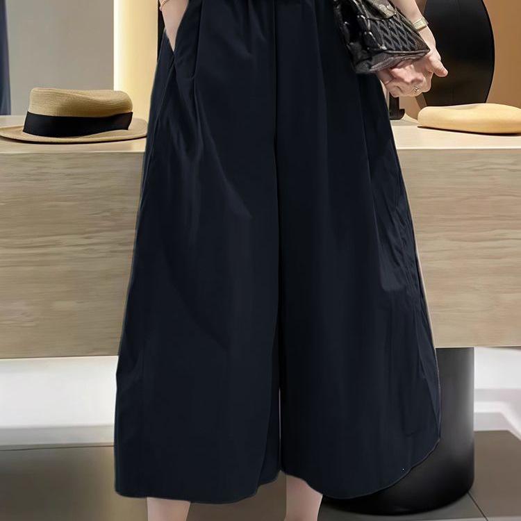 Women's Quick-Dry Sun Protection Wide-Leg Pants - Summer, Thin, Loose, Lightweight, Plus Size, Casual, Nine-Point, Straight Leg.