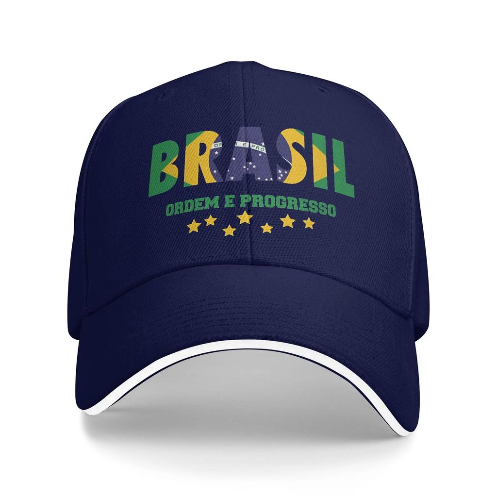 Leisure Brasil National Flag Brazil Golf Hat Unisex Style Headwear Daily Golf Gift Sun Hats