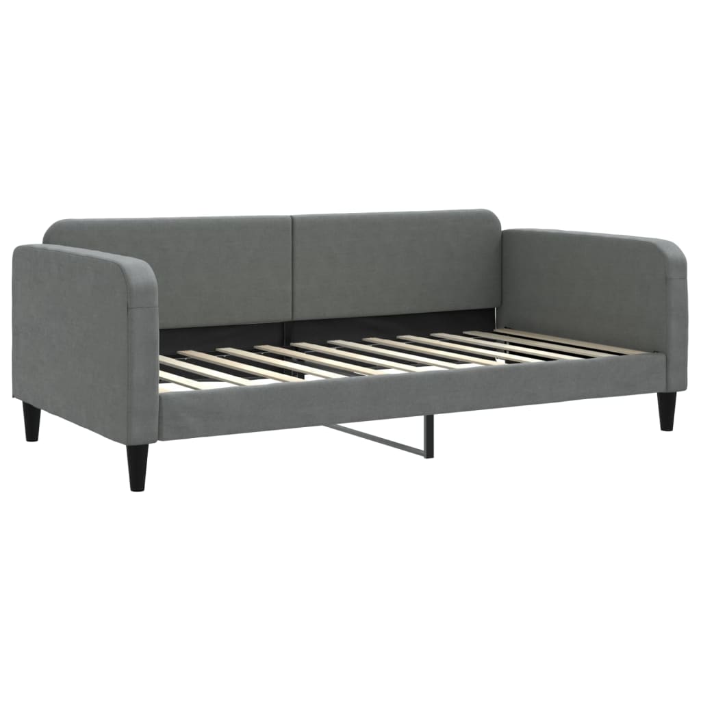 Vidaxl Sofa Z Materacem Do Spania, Ciemnoszara, 100X200 Cm, Tkanina