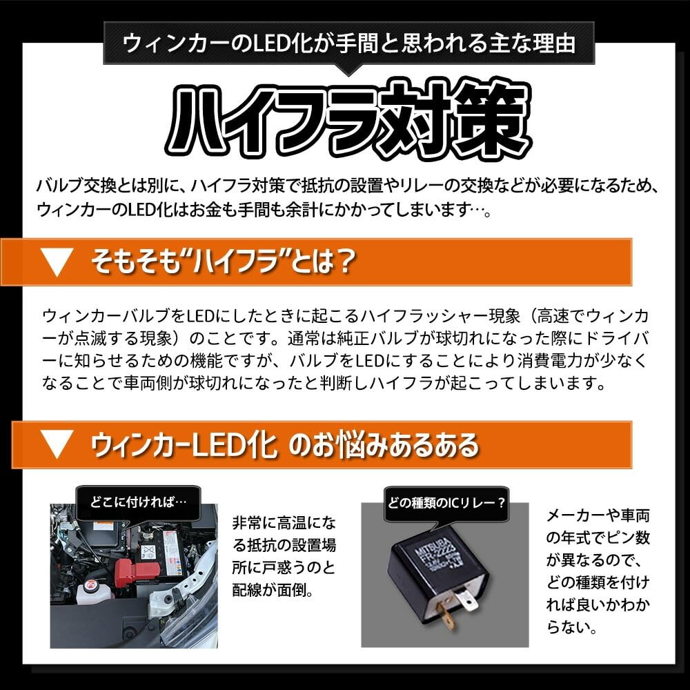 YOURS 90 Series Noah LED Turn Signal Bulb with Projector Built-in Resistor [2 Pieces]