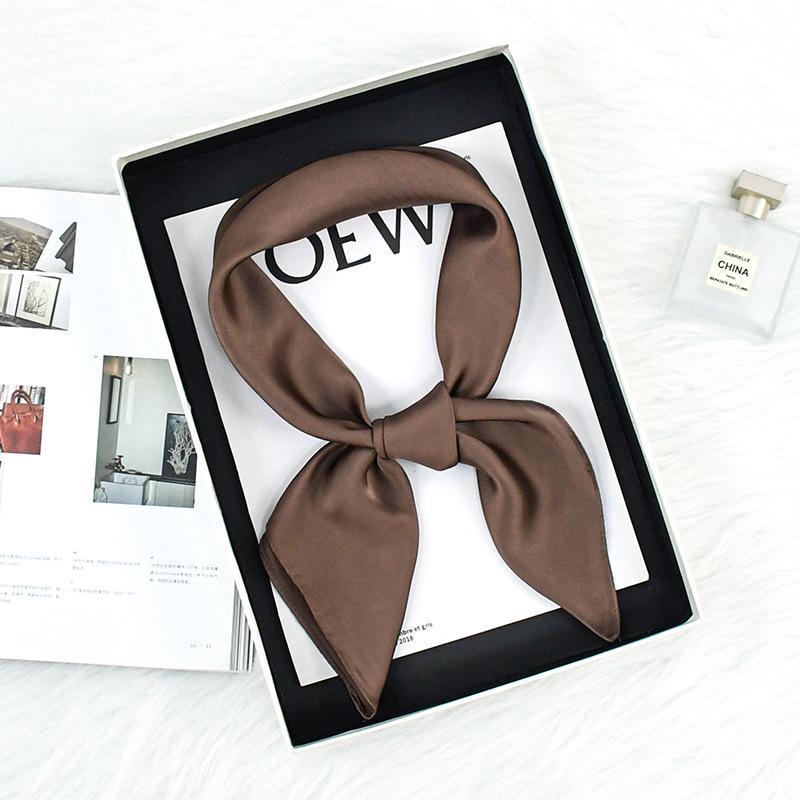 Spring/Autumn Solid Color Silk Scarf: 70cm Stylish & Versatile Women's Neck Accessory