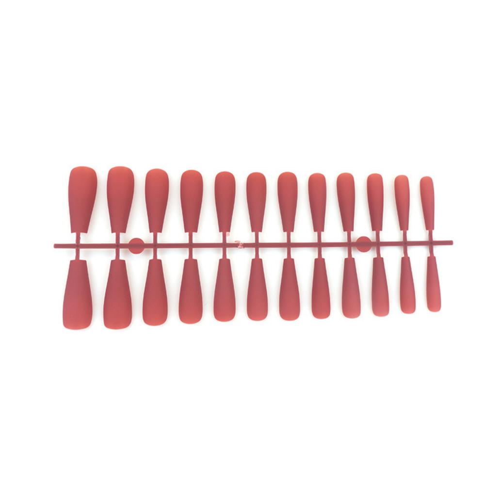 24pcs/set DIY Quick Nails Lengthened Ballet Matte T-shaped False Nails Multi-color Strips Finished Wear Manicure