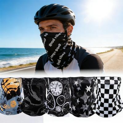 Universele Pasvorm Buiten Mannen Vrouwen Geruite Net Gezichtsmasker Motorrijden Nek Gezichtsbeschermer Winddicht Anti-UV Fietsen Buissjaal