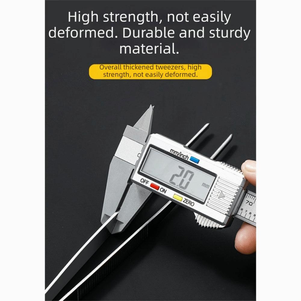 4Pcs Straight/Curved Tips Stainless Steel Tweezers Long Handle Cooking Clamps Bonsai Care
