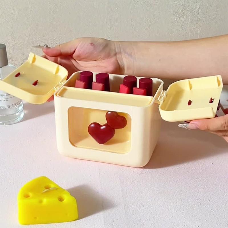 Bowknot Lipstick Storage Box Dressing Table Cosmetics Storage Box Dormitory Lip Glaze Nail Polish Dustproof Exquisite With Cover