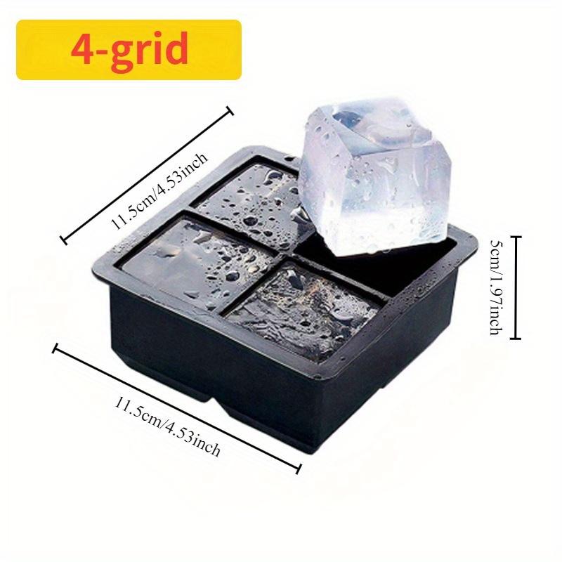 4/6 Grid Big Ice Tray Mold Giant Jumbo Large Food Grade Silicone Ice Cube Square Tray Mold DIY Ice Maker Ice Cube Tray