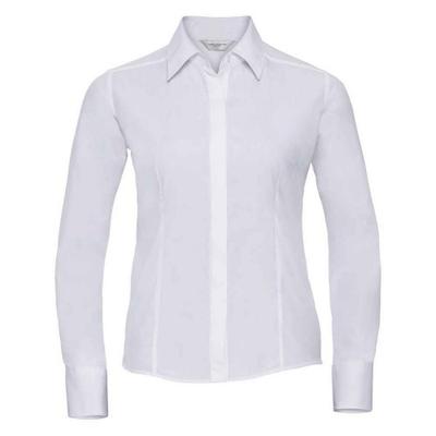 Womens/Ladies Poplin Fitted Long-Sleeved Formal Shirt