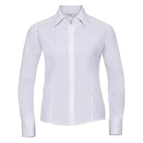 Russell Collection Womens/Ladies Poplin Fitted Long-Sleeved Formal Shirt