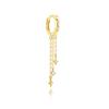 Factory  Cheap 925 Sterling Silver Star Clover Zircon Long Tassel Chain Gold Plated Dangling Hoop Earrings for Women