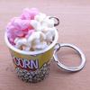 Creative Simulation Popcorn Bucket Keychain Mini Snack Cup Key Ring Pendant Gift