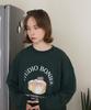 BONIEE [Fleece Lined] Custard Collage Logo Graphic Oversized Sweatshirt Green