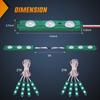 Nilight 8PCS Truck Pickup Bed Light 24LED Green Cargo Rock Lighting Kits with Switch for Van Off-Road Under Car Side Marker Foot Wells Rail, 2 Years