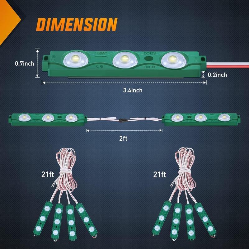 Nilight 8PCS Truck Pickup Bed Light 24LED Green Cargo Rock Lighting Kits with Switch for Van Off-Road Under Car Side Marker Foot Wells Rail, 2 Years