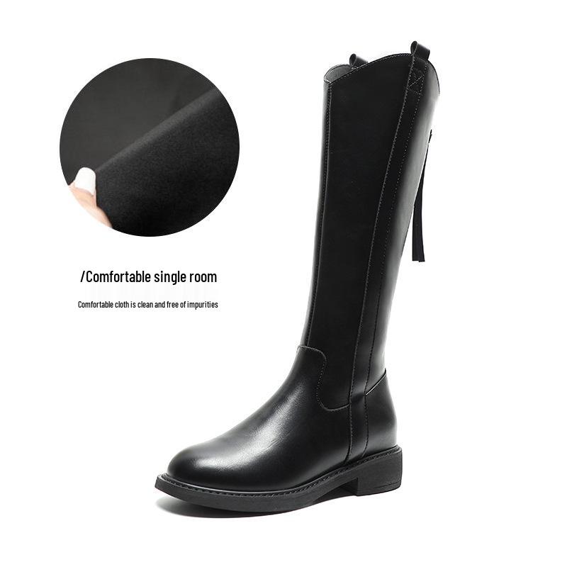 

Женские сапоги до колена на толстой подошве в британском стиле Weiwei с задней молнией 35