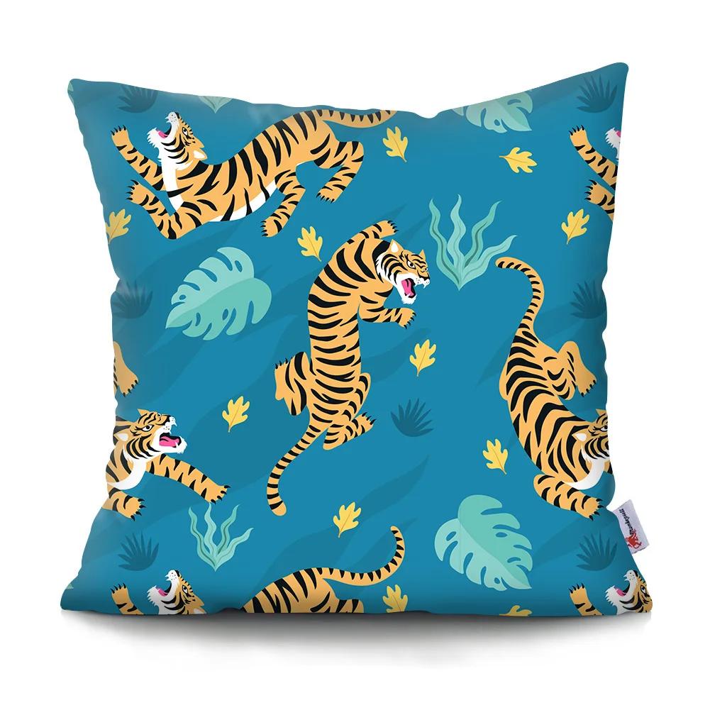 Kissenbezug Schlicht Retro Tigerkopf Kissen Auto Sofa Heimdekoration Kissenbezug Ornament