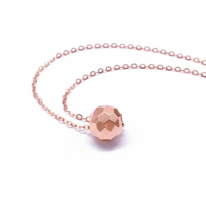 Exquisite 585 Russian Transfer Bead Pendant Rose Gold Plated Fashion Versatile Temperament Color Gold Women'S Collarbone Necklace