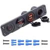 Doppel-USB-Buchsen-Ladegerät + LED-Voltmeter + 12V / 24V Stromsteckdose 3 in 1 Multifunktions-Drei-Loch-Panel für LKW Anhänger Boot Wohnwagen Wohnmobil