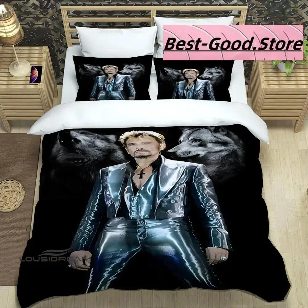 3D Print Rock Star Johnny Hallyday Bedding Set Boys Girls Twin Queen King Size Duvet Cover Pillowcase Bed boys Adult Bedroom