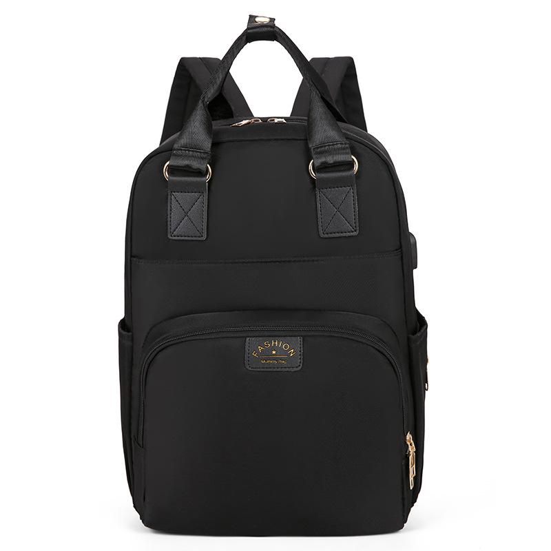 Schoolbag Stylish and Simple Outdoor Travel Mommy Bag New Oxford Cloth Large Capacity Waterproof Thermal Insulation Mother and Baby Bag Backpack