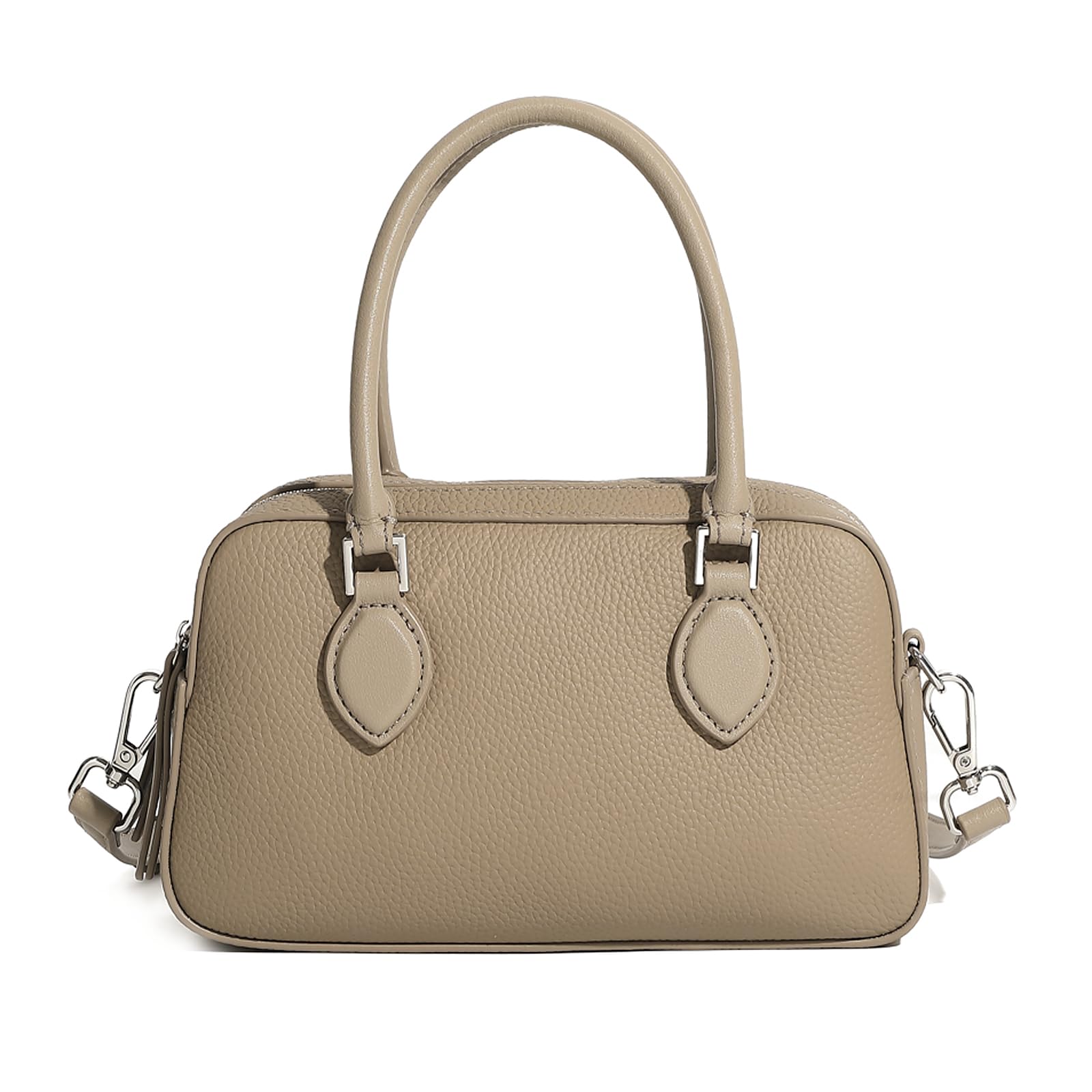 

MFFOR Genuine Leather Shoulder and Stylish Women s Bag, 2-Way, Compact, Lightweight, Casual, Cute, Simple, (Grey Beige)