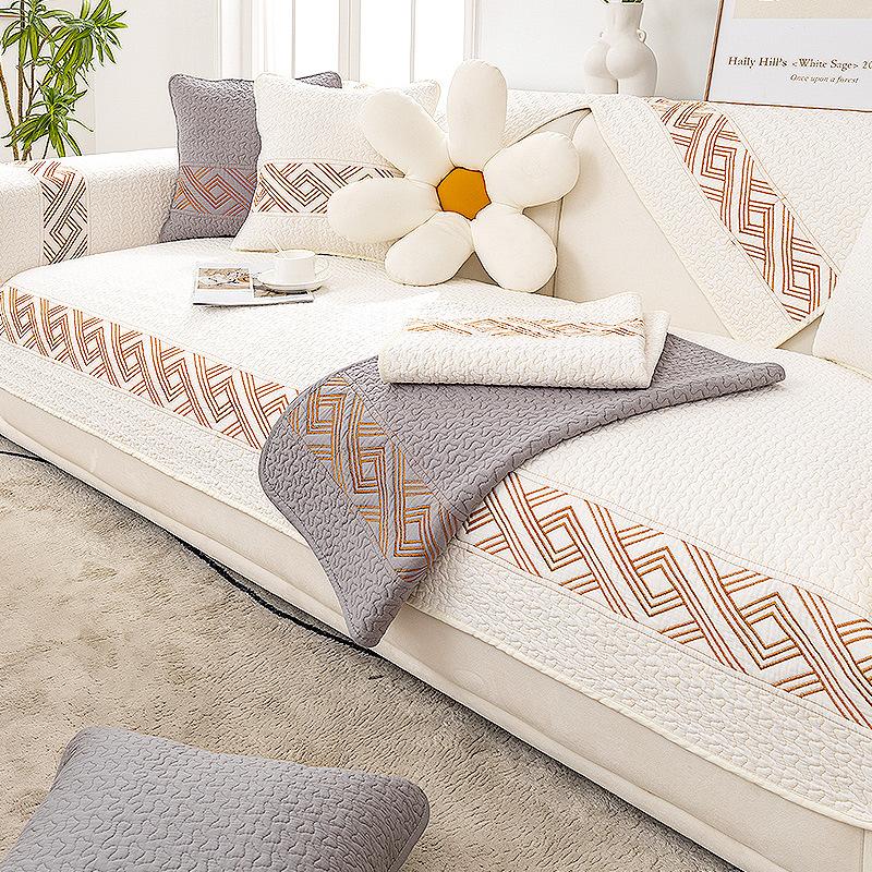 Modern Simple Washed Cotton Sofa Cushion Four Seasons Universal Non-Slip Sofa Cover Modern Cushion Towel Cotton Thickened