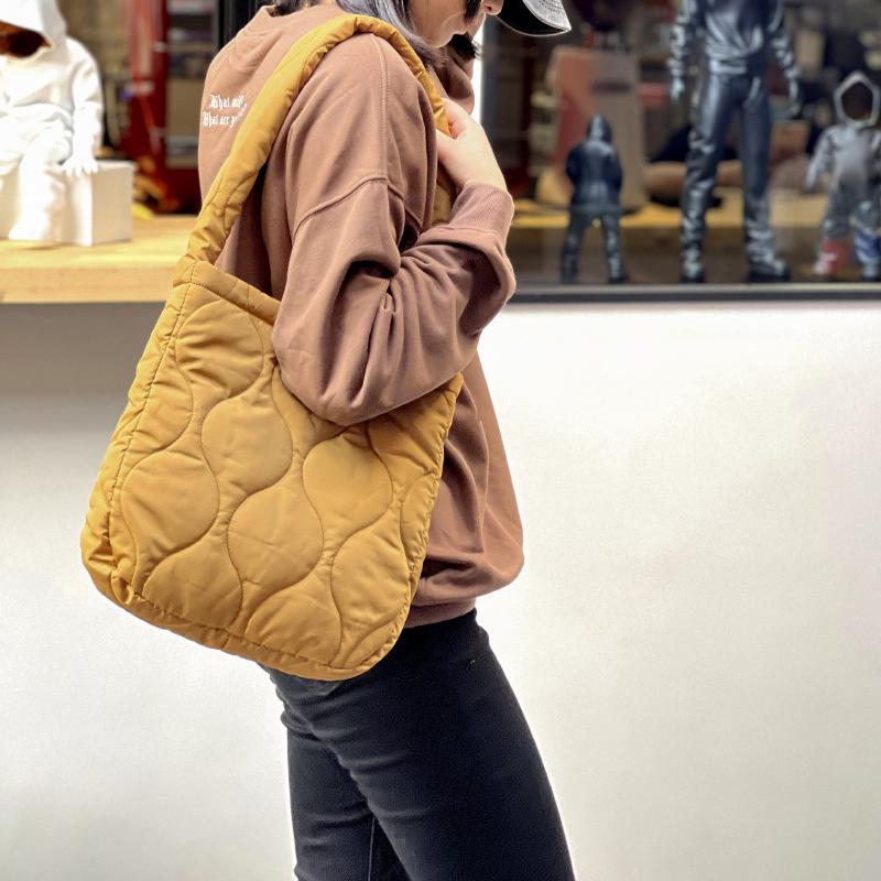 Tote Bag, Commuter Women's Bag, Down Cotton-filled Bag, Large-capacity Underarm Bag, Single-shoulder Bag