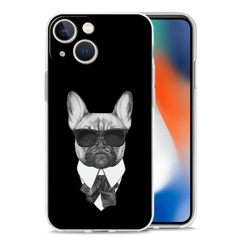 Phone Case For iPhone 17 Air Cases iPhone 16 15 12 13 14 Pro Max SE 7 8 Plus iPhone11 Clear Soft Cover French Bulldog Dog Pet