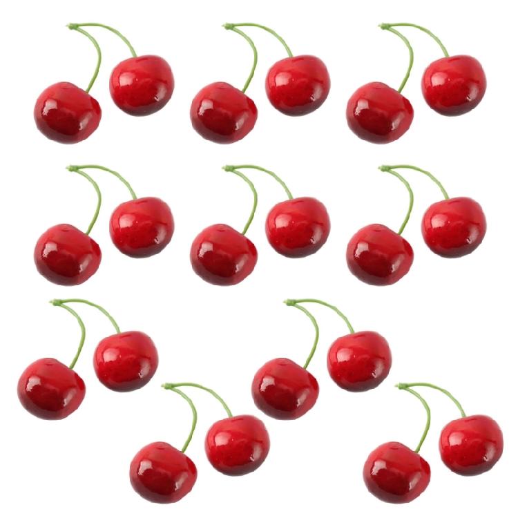 10 Pair False Cherry Decorations Artificial Cherries Props for Shopping Mall