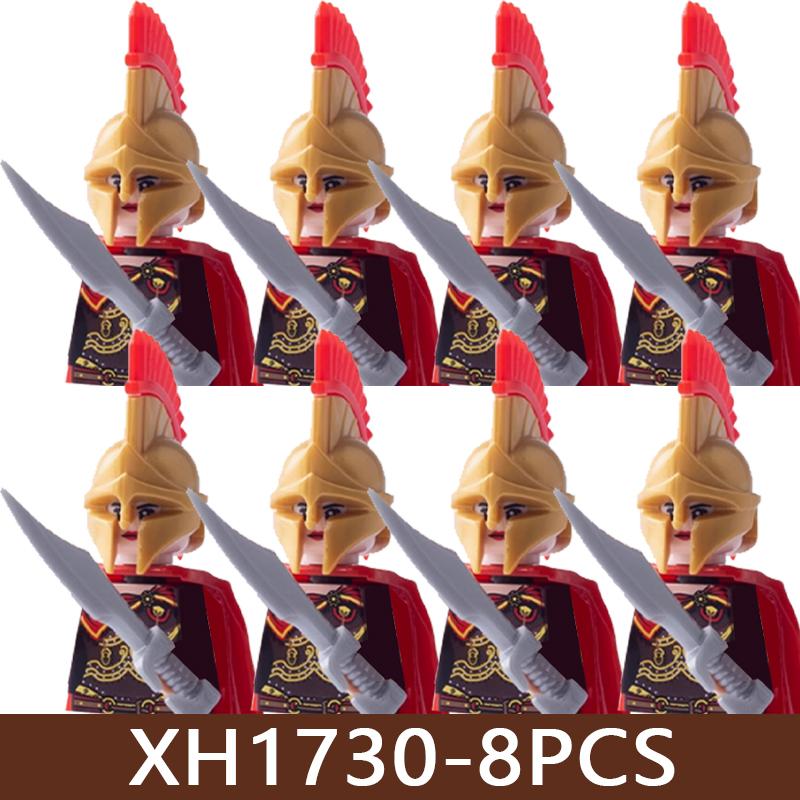 8 Pezzi Figure di Soldati di Castello Medievale Blocchi da Costruzione Militare Romano Teutonico Cavaliere Ospitaliere Templare Guerriero Fanteria Mattoncini Giocattolo Regalo