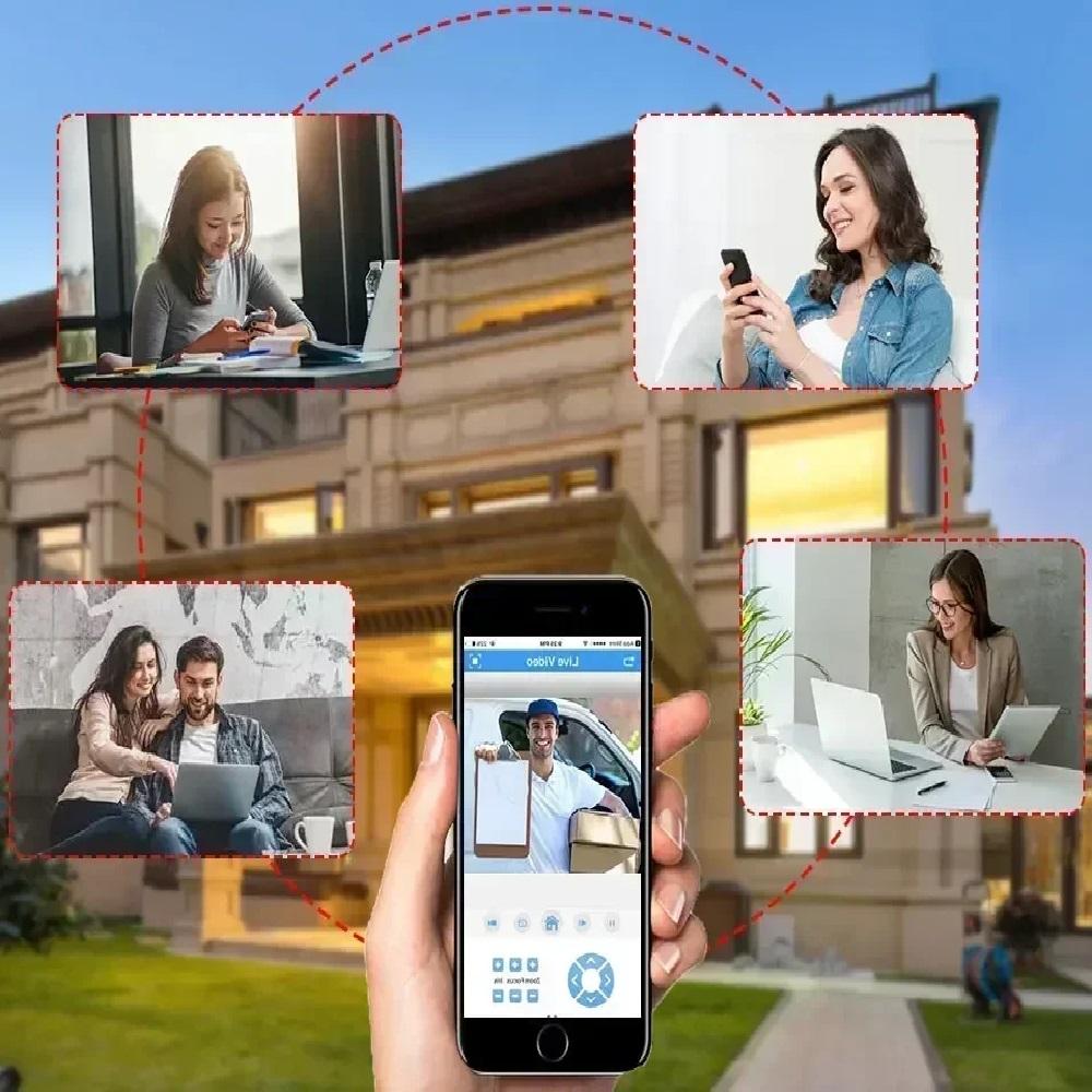 Solar Camera for Home Outdoor Use, Waterproof and Dustproof, Wiring-free, Three-screen Monitoring