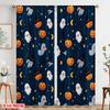 2pcs,2D Plane Printing Curtain Popular Halloween Pumpkin (21) Versatile Durable Polyester (without Rod) Holiday for Living Room