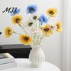 Soft Touch Silk Flowers 5 Heads Artificial Poppies with Stems, Fake Flowers, Orange Floral Arrangement Faux Bouquet for Wedding Table Arrangements