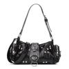 Retro Rivet Tote: Versatile Biker-Inspired Crossbody Bag for the Spicy, Sweet, and Cool.