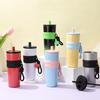 Sleek Gradient Stainless Steel Insulated Straw Cup with Portable Strap
