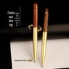 Brass Sandalwood Signature Pen Set - Solid Wood & Metal Business Gift