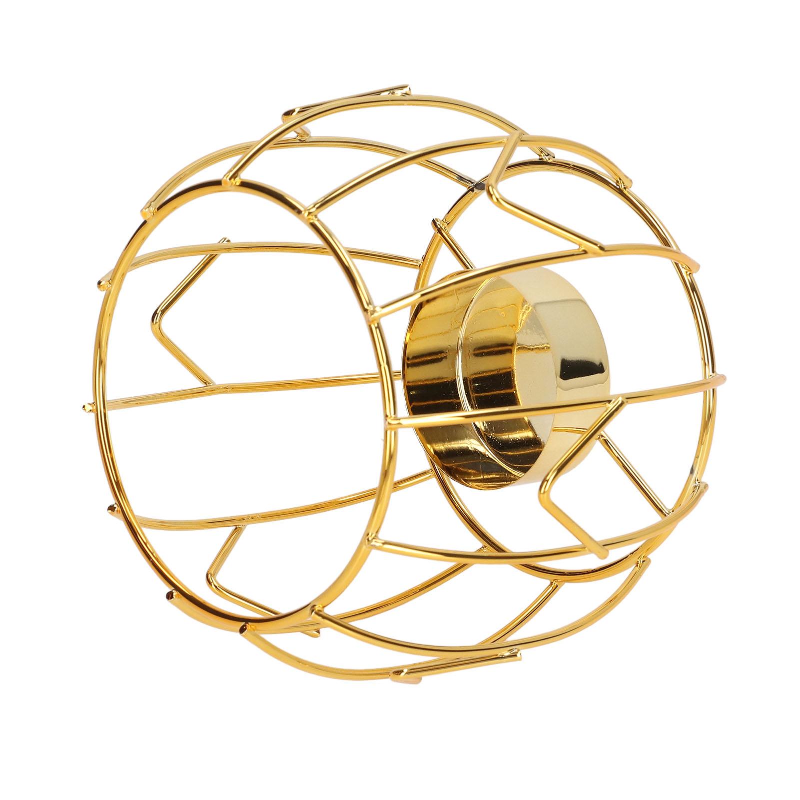 

Tealight Candle Holder Iron Golden Pumpkin Shape Clean Lines Small Compact Tealight Holder for