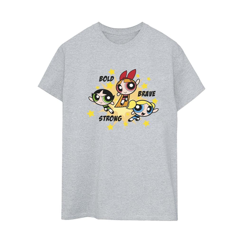 The Powerpuff Girls Womens/Ladies Girls Bold Brave Strong Cotton Boyfriend T-Shirt
