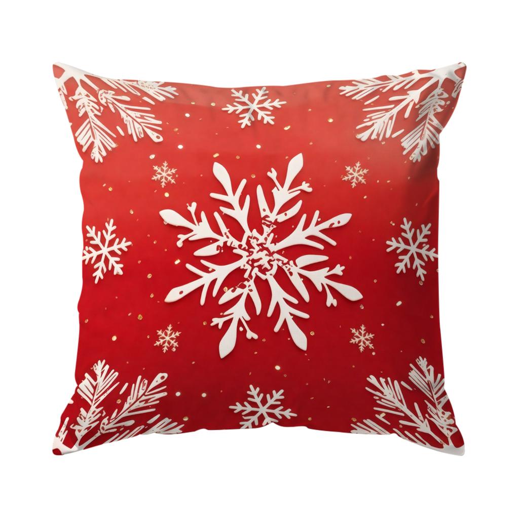 45X45Cm Christmas Snowflakes Pillowcase Bedroom Cushion Cover 100% Polyester Living Room Cushion Pillowcase Home Decor