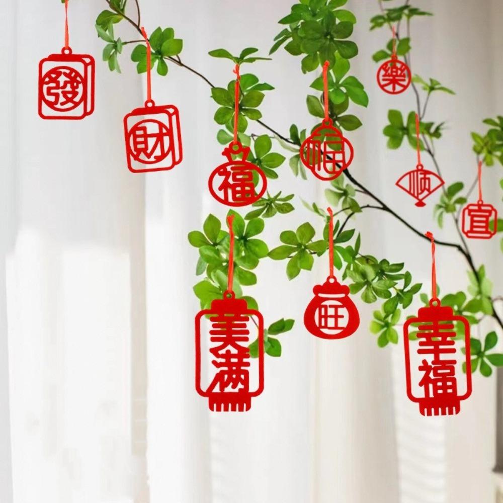 

40PCS Chinese New Year Decorations Hanging Pendant 2025 Snake Year Spring Festival Blessing Card Hanging Ornament Bonsai Tree