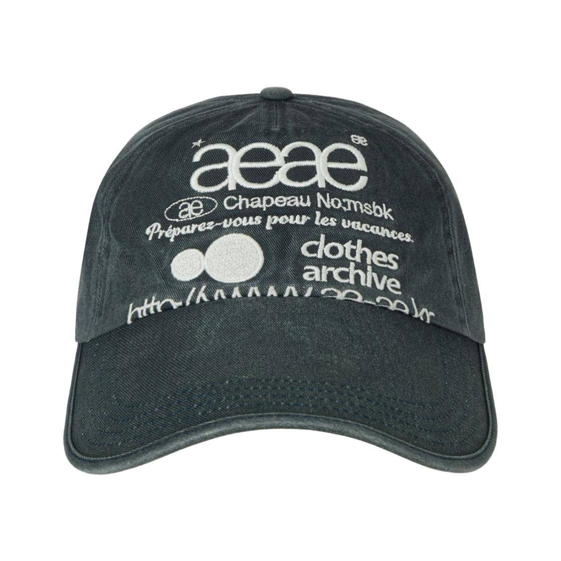 Aeae Web Logo Washed 5 Panel Ball Cap Navy ONE SIZE