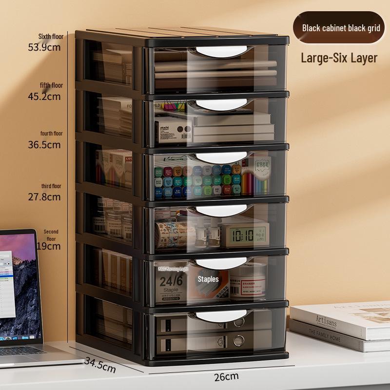 Transparenter Schreibtisch-Mehrschichten-Organizer für Dateien & Schreibwaren mit Schubladen für A4-Papier