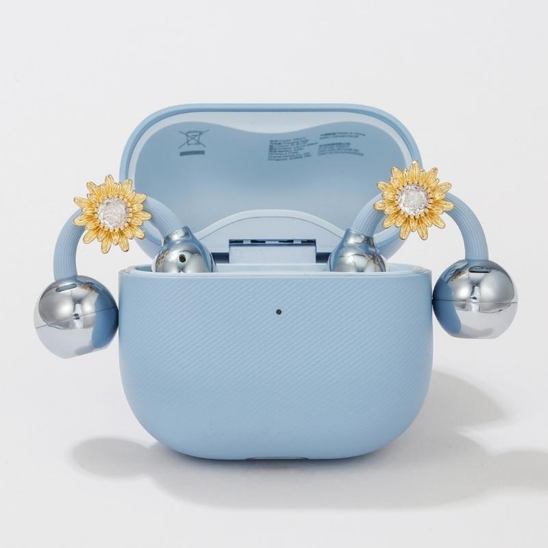 Elegant Flower Shaped Ear Clip Attachment For FreeClip 1 2 Earbuds Enhancer Sparkling Zircons Embellishment