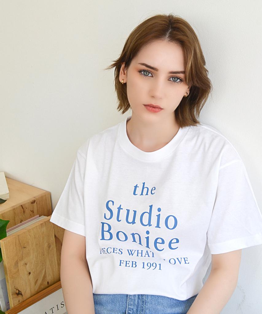 BONIEE Big Typo Slogan Graphic T-Shirt White