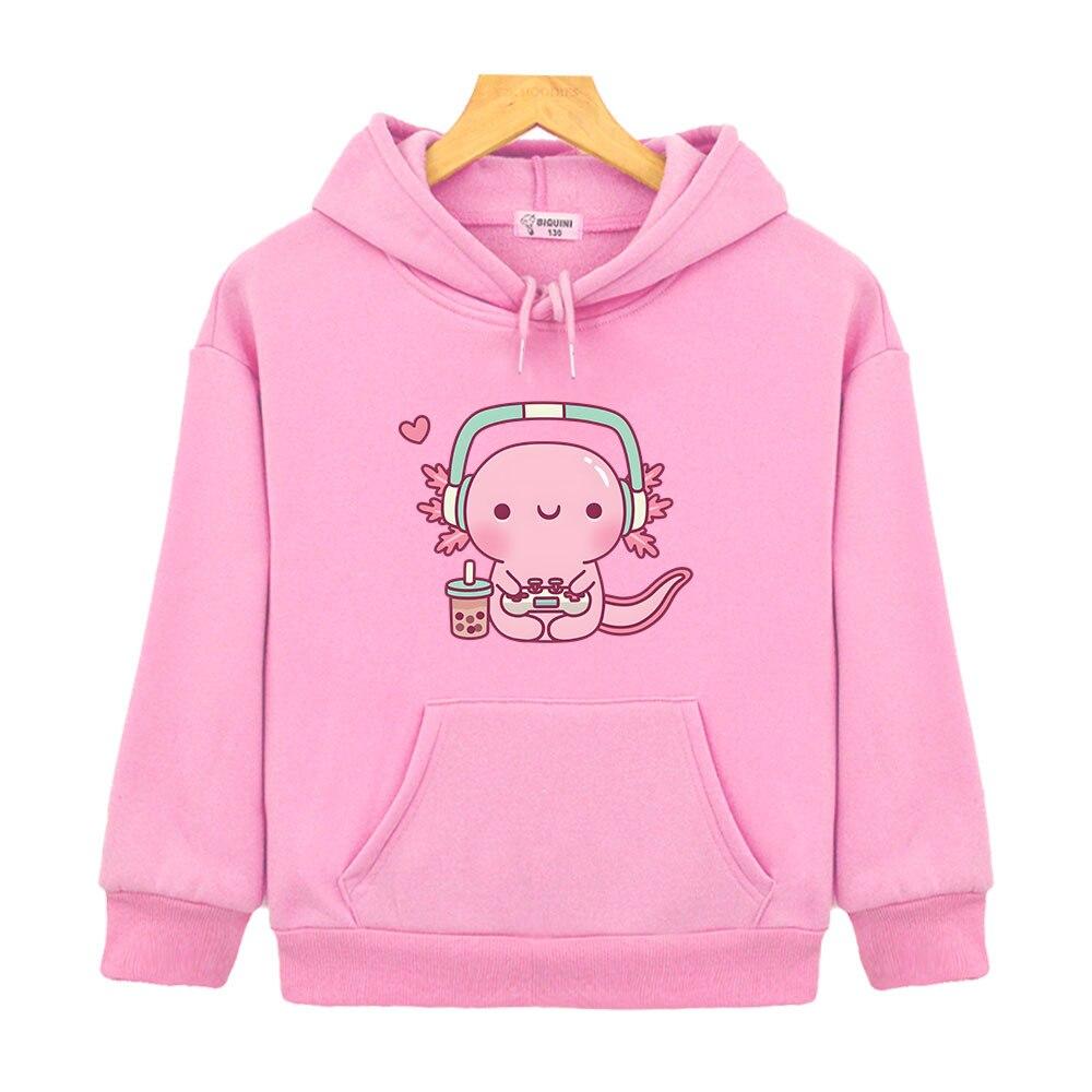 

Милая толстовка с изображением аксолотля для видеоигр, толстовка с забавным принтом для геймеров, детская одежда, одежда для мальчиков и девочек, зимний пуловер Y2k 140