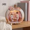 Indoor Fall Seasonal Ornament Halloween Ghost Pumpkin Wooden Plaque, 2D Flat Tabletop Sign, Desktop Festive Home Accessory Spooky Bathing Reading for