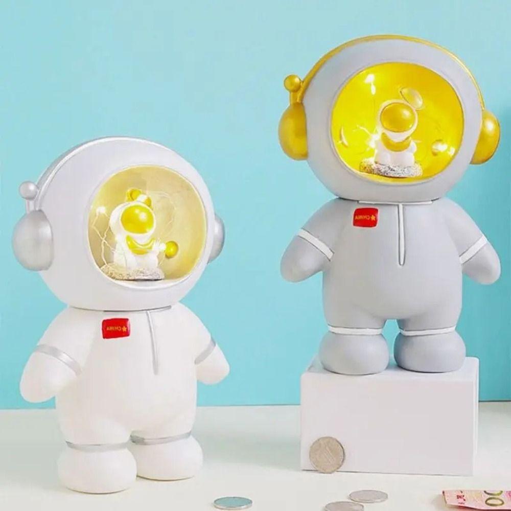 

LED Astronaut Money Box PVC Savings Can Holiday Gifts Piggy Bank Coin